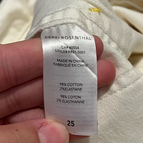 Kerri Rosenthal Paint Splatter Cotton Twill Pants In Oatmilk - Picture 3 of 6